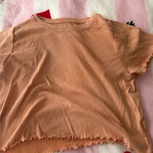 Aerie Apricot Ribbed Crop Top